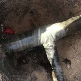 رفع نشتی خط انتقال گاز سعادت شهر